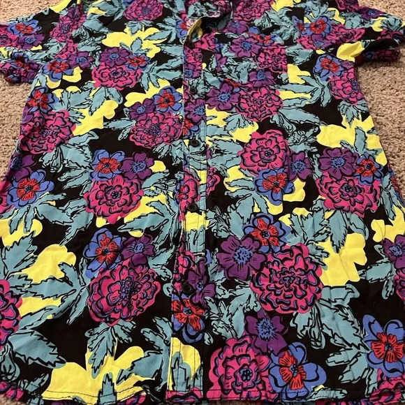 Empyre Button Up Collar Shirt Pocket Floral Skater Eclectic Grandpa Party Loose - Picture 5 of 10